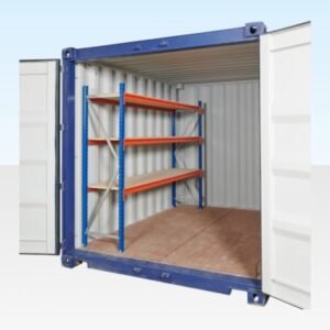 adjustable, heavy duty three tier container racking (single bay)