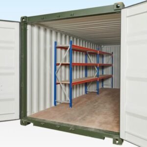 adjustable, heavy duty three tier container racking (2 bays)