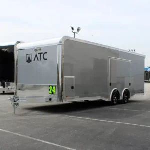 enclosed atc car trailer 2026 24ft. aluminum rom 400 w/large escape door & aluminum wheels 5752