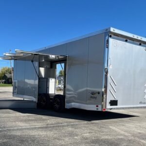 enclosed atc car trailer 2026 24ft. aluminum rom 550 w/large escape door & lifetrac 5758