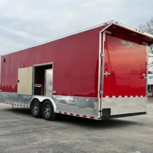 enclosed car hauler 2026 24ft. econo max 7k axles, 8ft. interior, alum wheels, rear wing, toolbox & cabinets 9255