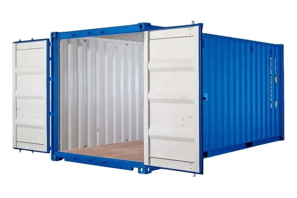 20ft Self Storage Container with Bamboo Floor – Blue (RAL 5010) - Image 2