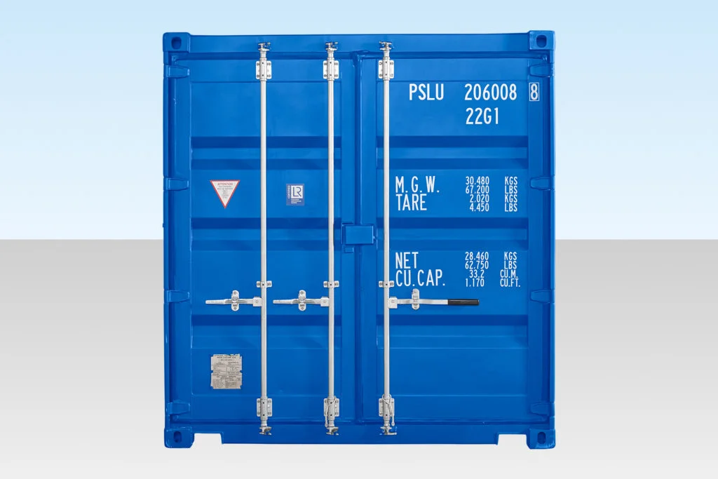 20ft Self Storage Container with Bamboo Floor – Blue (RAL 5010) - Image 3