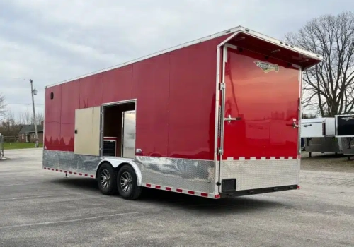 Enclosed Car Hauler 2026 24ft. Econo-Max 7k Axles, 8ft. Interior, Alum Wheels, Rear Wing, Toolbox & Cabinets 9255