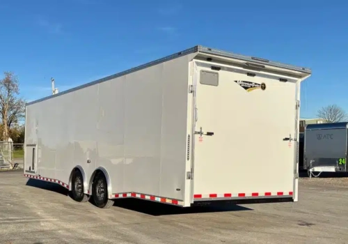 2026 28′ Millennium Extreme Car Hauler 2/6000# Spread Torsion Axles Aluminum Wheels .030 White